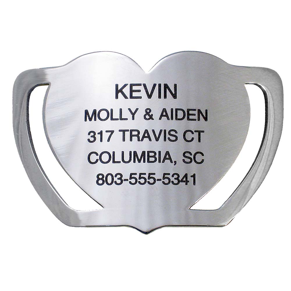 Closed ends heart shaped slide-on tag